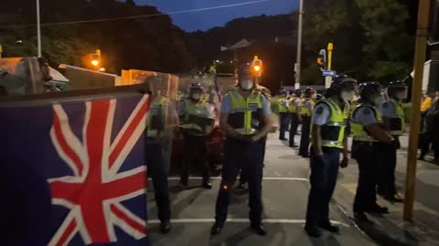 Wellington Protest 2/3/2022: Anti-Mandate Protestors interacting with New Zealand Police.