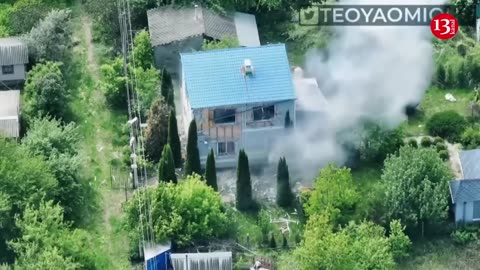 Footage of attack on houses where Russians were hiding in Kharkiv Surviving invaders surrendered