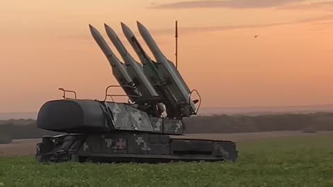 Ukrainian Buk SAM Engaging a Russian Drone