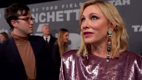 Cate Blanchett at 'TAR' premiere after Golden Globe win