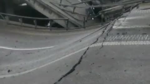 Collapsed bridge in Ukraine