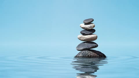 Zen Balanced Stacked Stones Looping Water Free To Use (No Copyright)