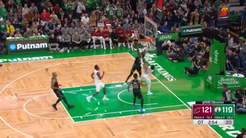 Jaylen Brown nastiest poster dunk on Donovan Mitchell in overtime 😱