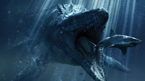 Mosasaurus feeding video