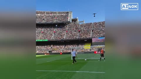 92,000 Barcelona Fans Chanting Messi's name at Camp Nou ahead if Kings League final 2023