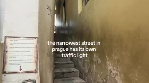 To walk along the narrowest street in Prague, you need to use a traffic light!