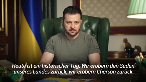 Selenskyj spricht nach russischem Truppenabzug aus Cherson von "historischem Tag"