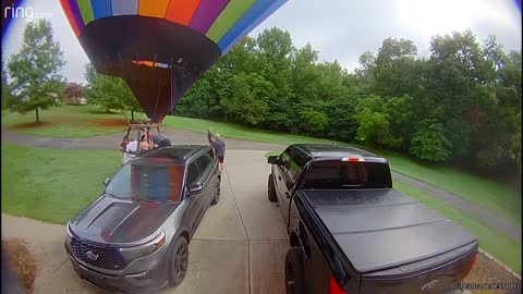 Hot Air Balloon Unexpectedly Lands at House