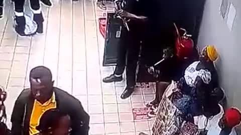 Armed security guard runs away after mistaking a man for a robber