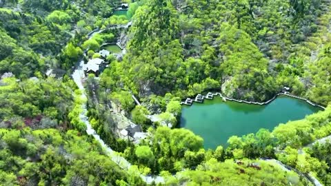 Gorgeous Jiuru Mountain Scenic Spot in spring