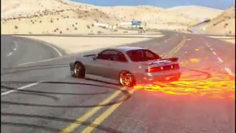 59_Nissan S Destroying Tires Gameclip