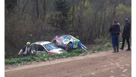 MOTOR RALLY CORNER CLAIMING CAR AFTER CAR AFTER CAR