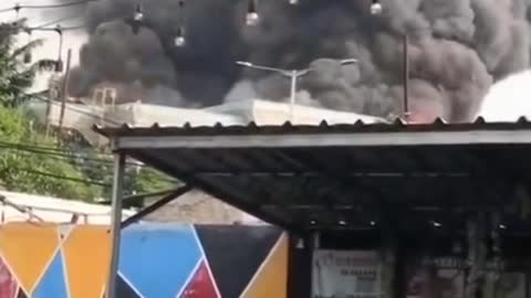 Dome collapses in massive fire at Grand Mosque, Jakarta