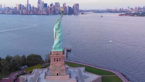 Statue Of Liberty 4k Drone