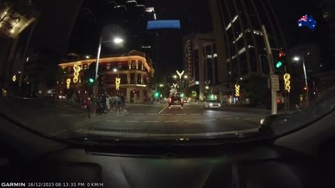 Right turn only straight lane red light runner