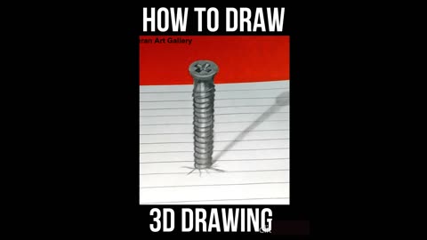 How to Draw 3D wall nail & Heart | step by step