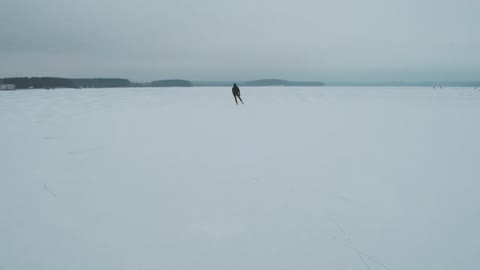 Ice skating Minsk Sea. Fujifilm XT3 Cinematic F-log 4K