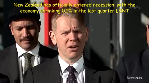 New Zealand has officially entered recession, with the economy shrinking 0.1%