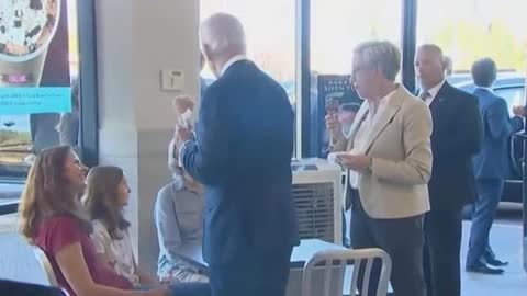 ICE CREAM AND A SNIFF: Joe Biden Manages to Sniff His Next Victim While Out for Ice Cream in Oregon