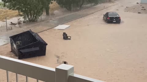 Mattress Floats And Moves On Heavy Flooding Caused By Rains In Utah, USA