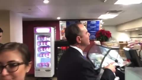 Traitor Adam Schiff being confronted on the streets of DC