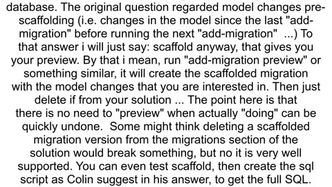 Code first migrations how to display pending model changes