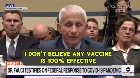 ♦️"I don't believe any Vaccine 💉 is 100% effective "