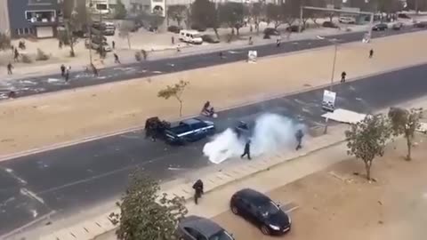 Violent clashes with the police in the capital Dakar at a protest against the pro-Western regime