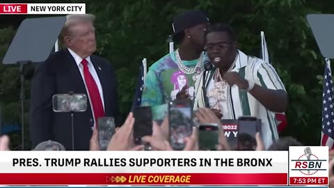 DONALD TRUMP WELCOMED BY THE BRONX - JOINED ONSTAGE BY RAPPERS