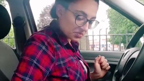 Woman first time driving in the UK