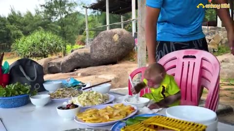 Bibi left the hotel and enjoyed a meal at the restaurant ending the camping trip