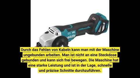 Makita DGA517Z Akku-Winkelschleifer 18 V mit Paddleschalter (ohne Akku, ohne Ladegerät), Bunt