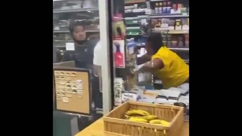 "Street Justice Served: Black Woman Beat Up for Entitled Behavior by Shop Owners" #Shorts