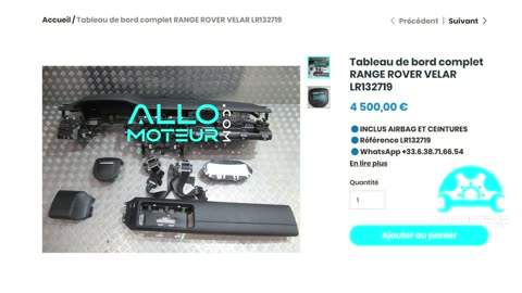 ALLOMOTEUR.COM - Tableau de bord complet RANGE ROVER VELAR LR132719