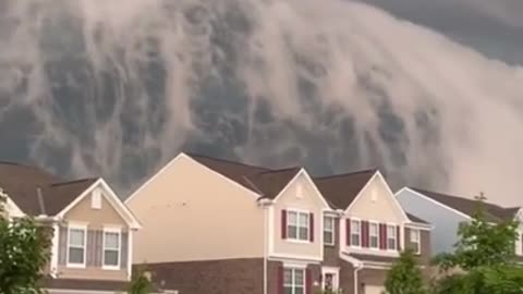 Roll Clouds on Mountains Before Rain Season