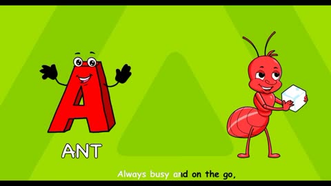 Alphabet song - learn letter A with poem