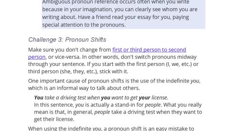 Challenges in Pronoun Agreement