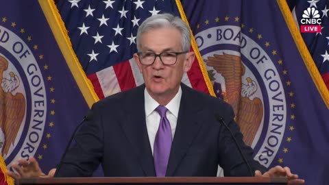 Federal Reserve Chair Jerome Powell speaks after Fed holds i