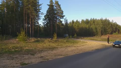 Russian passenger train passing by near Kelliö (69km), northwest of St. Petersburg