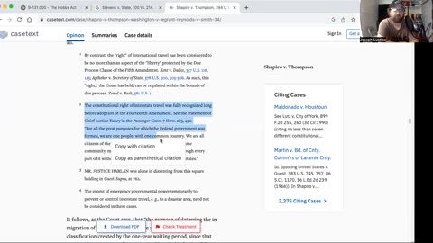 Shapiro v Thompson (right to travel)