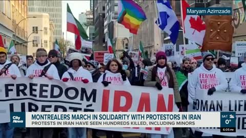 Montrealers march in solidarity with protestors in Iran