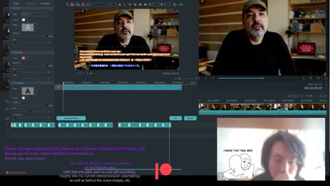 Working on adding multilingual subs to one of Coach Red Pill's videos , session 4