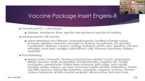 Raina Cruise - Hepatitis B and Engerix Hep B Vaccine