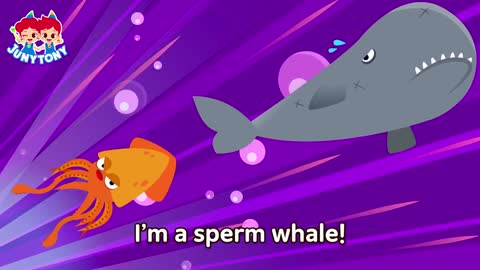 Sperm Whale vs. Giant Squid🦑 Squid Game⚫🔺🟦 VS Songs for Kids Sea Animals Songs JunyTony