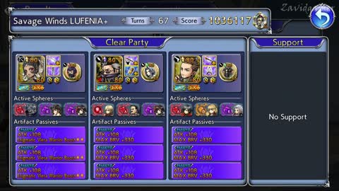 DFFOO GL Savage Winds (Elvoret Raid) Lufenia+ (Fran, Auron, Balthier) No Friend