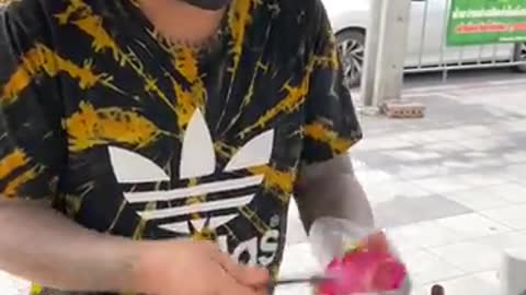 Amazing Dragon Fruit Cutting Skills _ Thai Street Food