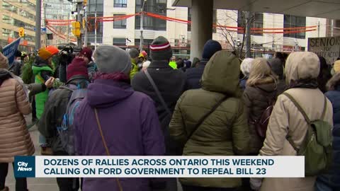 Rallies across Ontario protesting Ford government's new housing bill