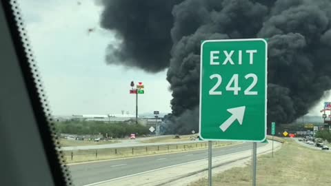 Tanker Fire Creates Huge Plume of Smoke