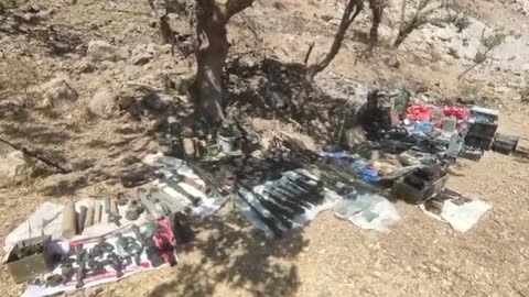 Turkey shows a cache of weapons captured from the PKK during Operation Claw Lock in northern Iraq