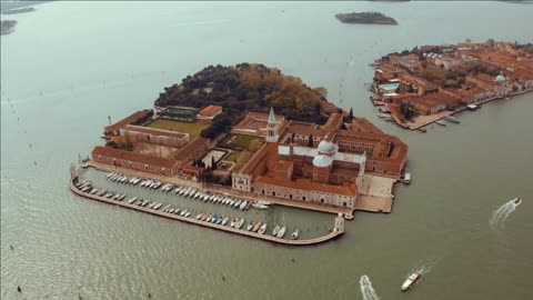 aerial view at san giorgio maggiore island